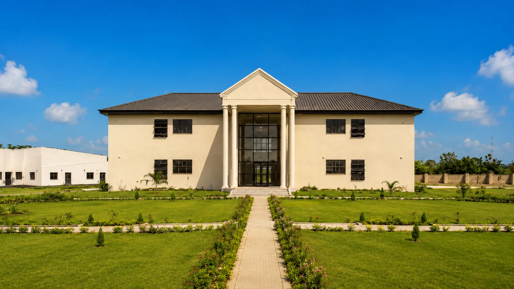 Front entrance and grounds of Hector University in Awe, Oyo State